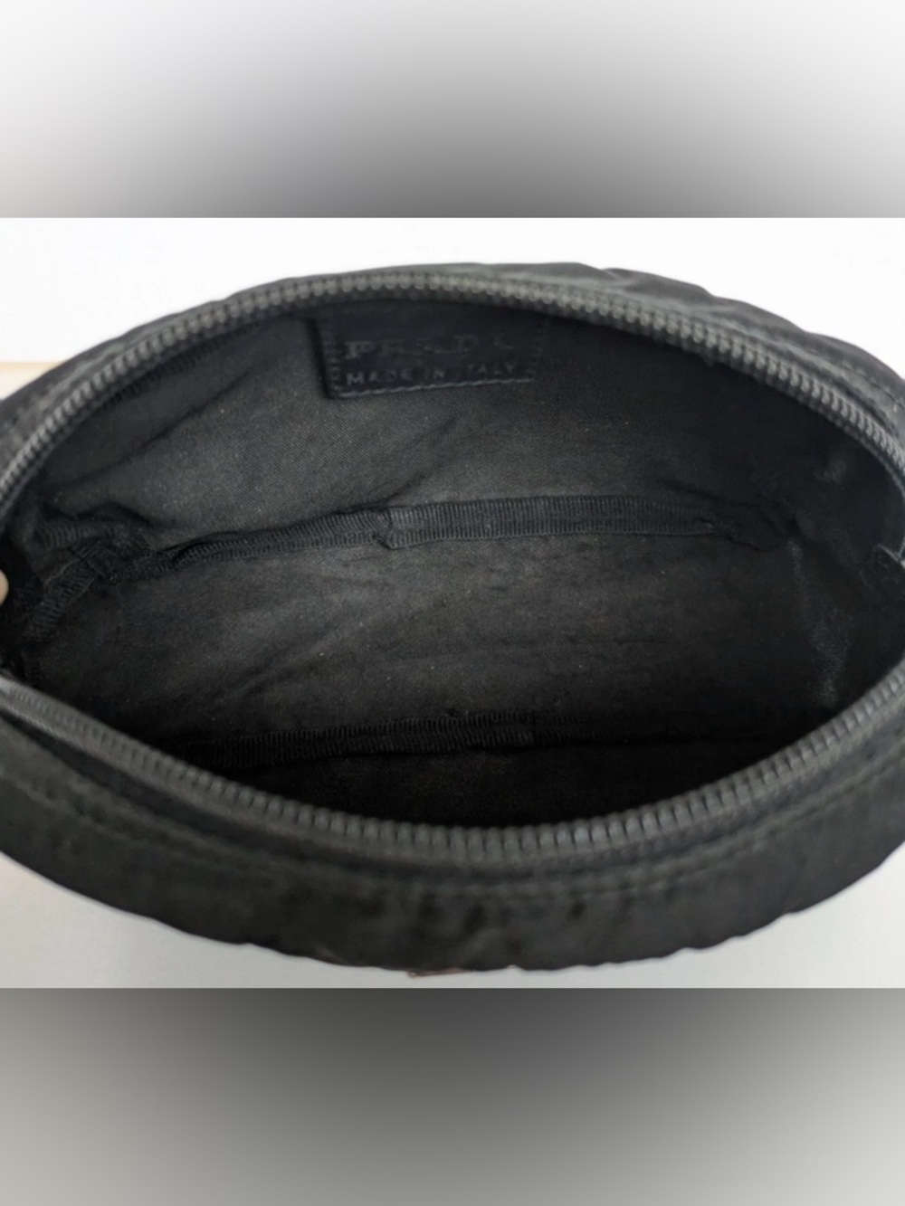 Authentic Prada Nylon Cosmetic Pouch – Tessuto Black Triangle Logo W/COA - Picture 6 of 10